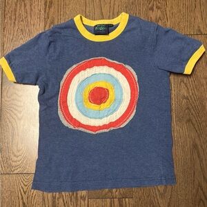 Mini Boden Blue Tee with Vibrant Target Design size 3/4